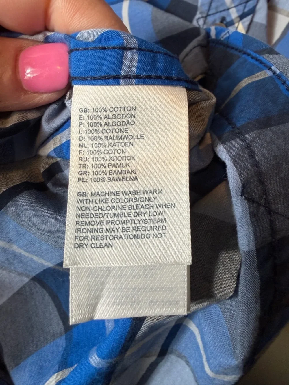 The North Face Blue and Gray Plaid‎ Short-Sleeve Button-Down Shirt Large